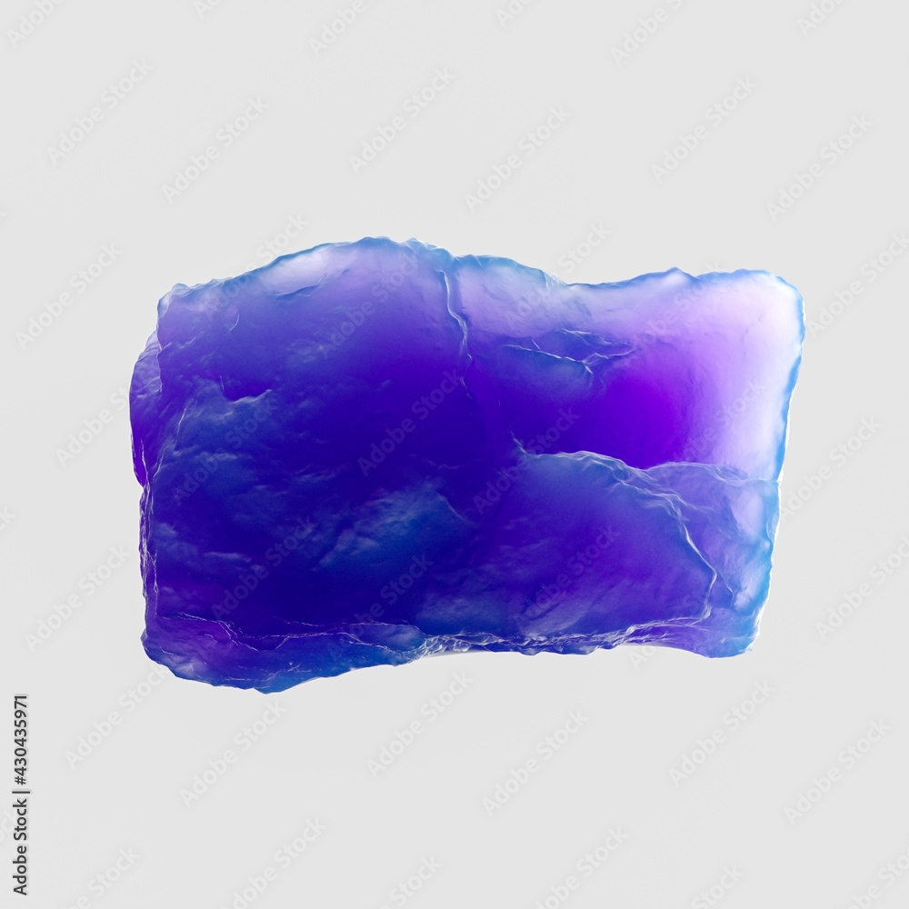 Fototapeta premium Blue colorful gradient design element, extraterrestrial alien stone 3d material rendering