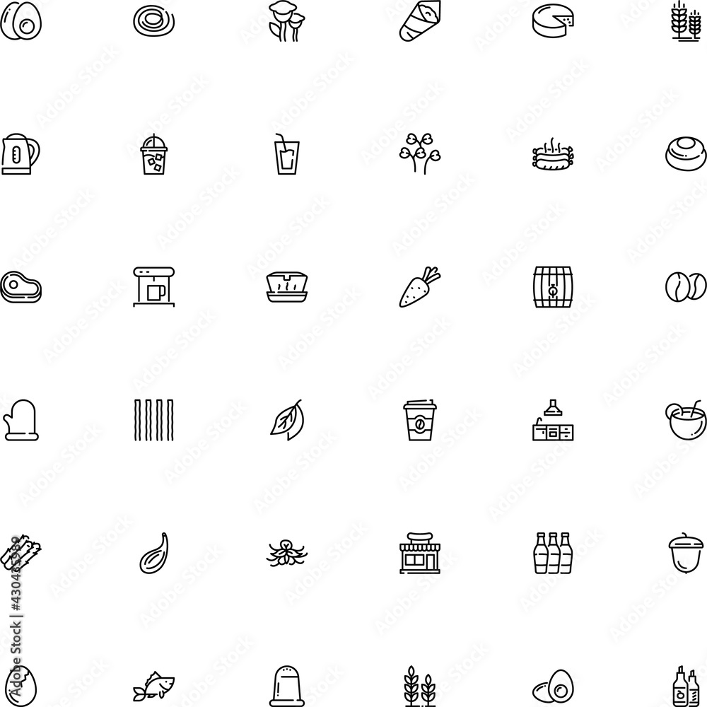 icon vector icon set such as: flora, vanilla, eggs, sweets, sauce, red, contour, go, city, grill, styrofoam, medicine, preparation, broken, clear, cask, freshness, building, boutique, salt, swim