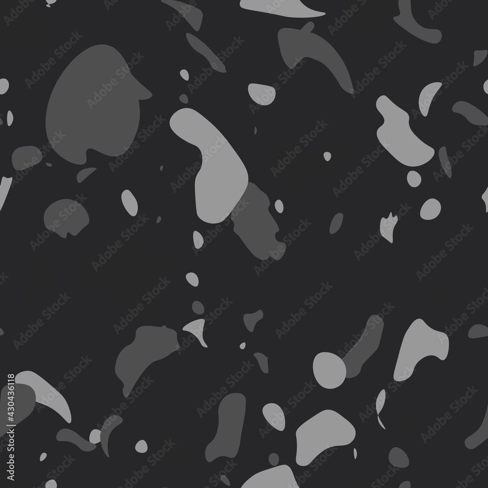 Naklejka premium Terrazzo flooring vector seamless pattern. Texture of classic Italian type of floor in Venetian style composed of natural stone, granite, quartz, marble, glass and concrete