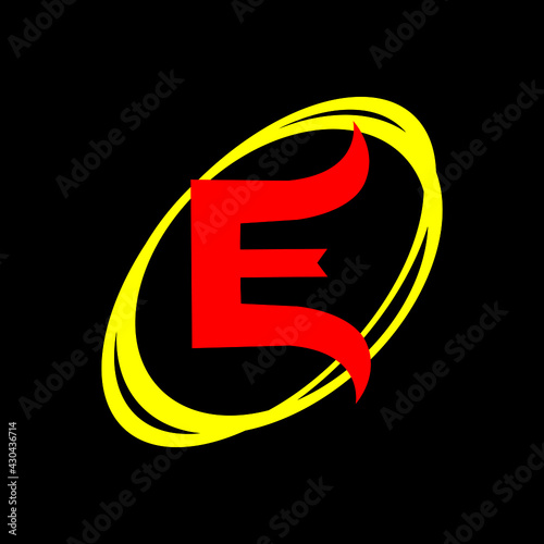 E Letter Logo Design with Creative Modern Trendy Typography photo