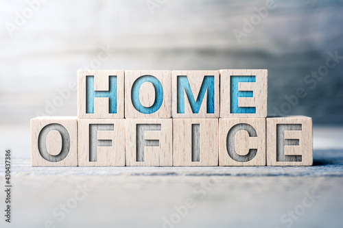 Home Office Written On Wooden Blocks On A Board