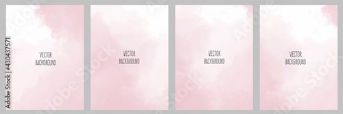 Set of vector watercolour universal backgrounds with copy space for text	