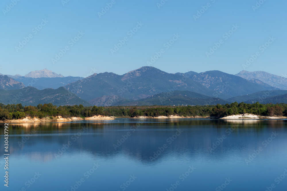 Alzitone lake in the eastern plain of Corsica island Alzitone lake in the eastern plain of Corsica island
