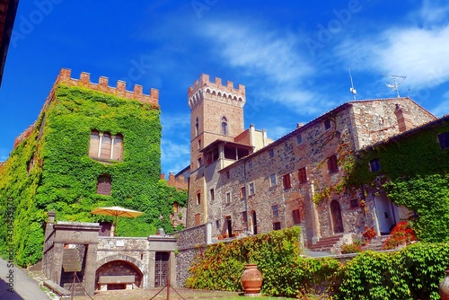 landscape of the medieval village of Querceto in the heart of the Val di Cecina in Pisa, Tuscany, Italy photo