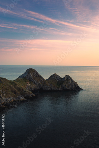 Three cliffs bay at golden hour