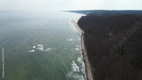 calm sea on the beach in Rozewie