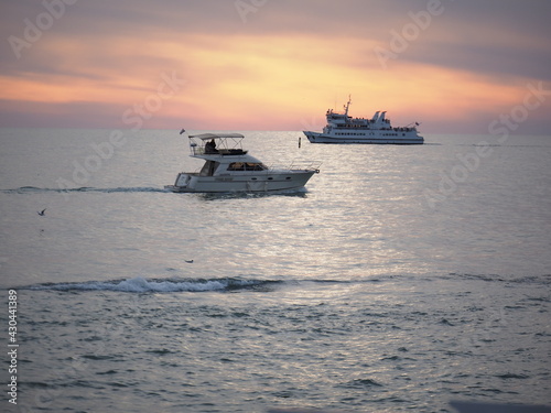 boat at sunset