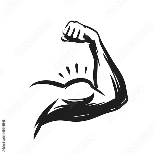 Strong muscle arm. Power symbol vector illustration