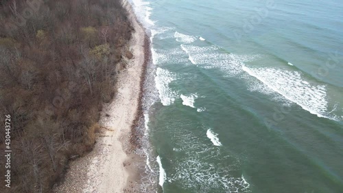 calm sea on the beach in Rozewie