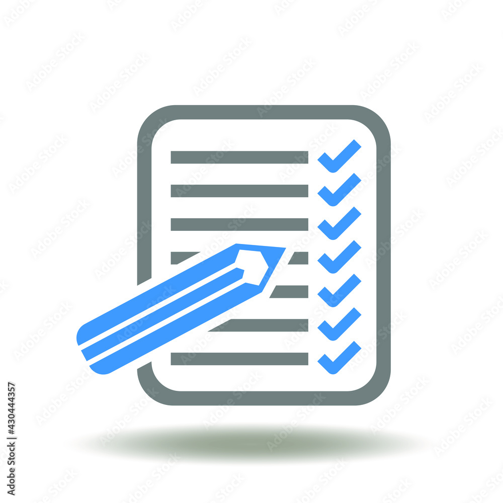 Check list with pencil vector illustration. Compliance symbol. Checklist sign. Vote, Test icon. Check list with pencil vector illustration. Compliance symbol. Checklist sign. Vote, Test icon.