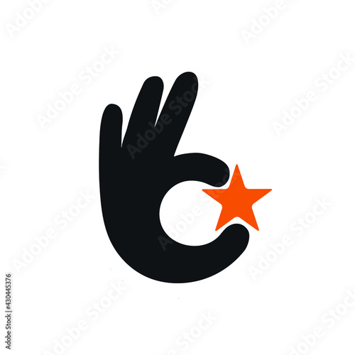 Hand star logo design concept template