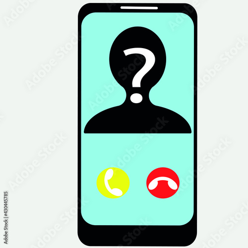
unknown subscriber, phone call, smartphone in hands.The scammer calls on the phone. demand money and cheat on the phone. Calling a smartphone with an unknown number