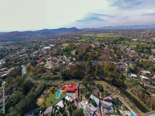 Vista aérea del pueblo de Xochitepec, Cuernavaca Morelos