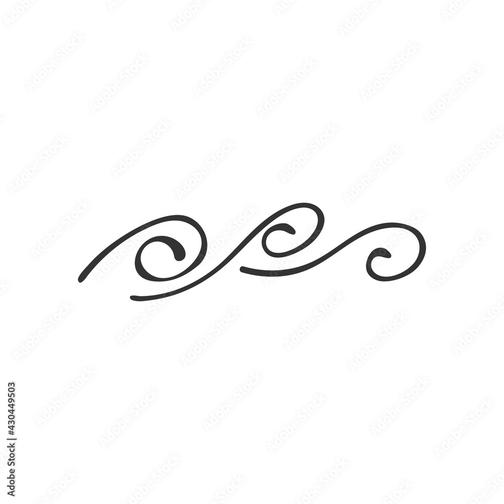 Hand-drawn  waves icon isolated on white background. Religion and Christianity. Christian symbols. Vector illustration