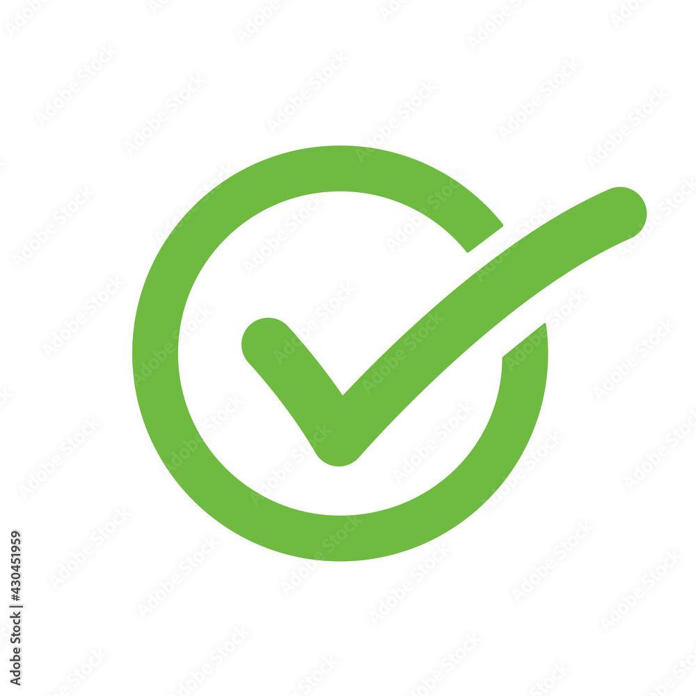Green check mark icon in a circle Green check mark icon in a circle