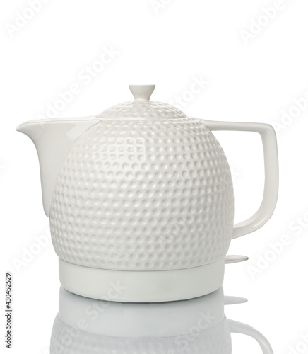 electric kettle on white background .