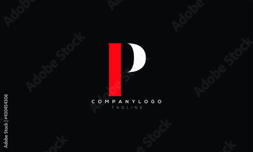 IP PI I AND P Abstract initial monogram letter alphabet logo design