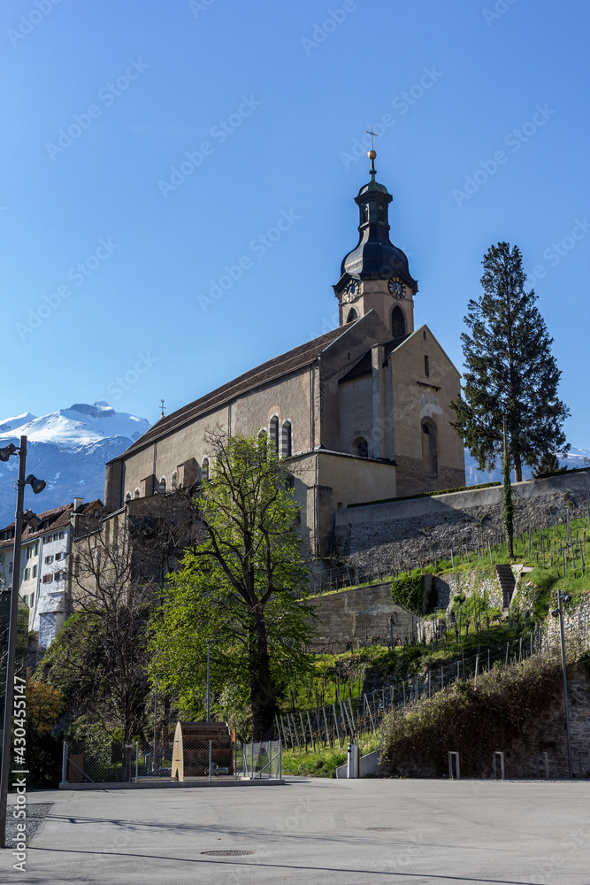 Cathedral St. Maria Ascension in Chur old town, the capital of Canton Grisons, Switzerland Cathedral St. Maria Ascension in Chur old town, the capital of Canton Grisons, Switzerland