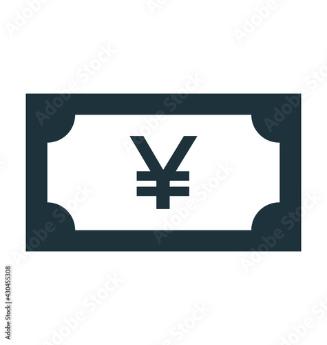 Yen Note Bold Line Icon