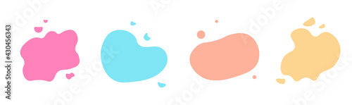 Abstract colorful blobs set.Set of isolated abstract aqua spot with gradient or dynamic color.Abstract liquid shape. Fluid design. Isolated gradient waves with geometric lines,Vector illustration.