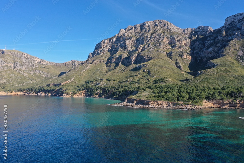 Mallorca Aerial view of a magic Natural place. Balearic Island, best  beaches ever.

