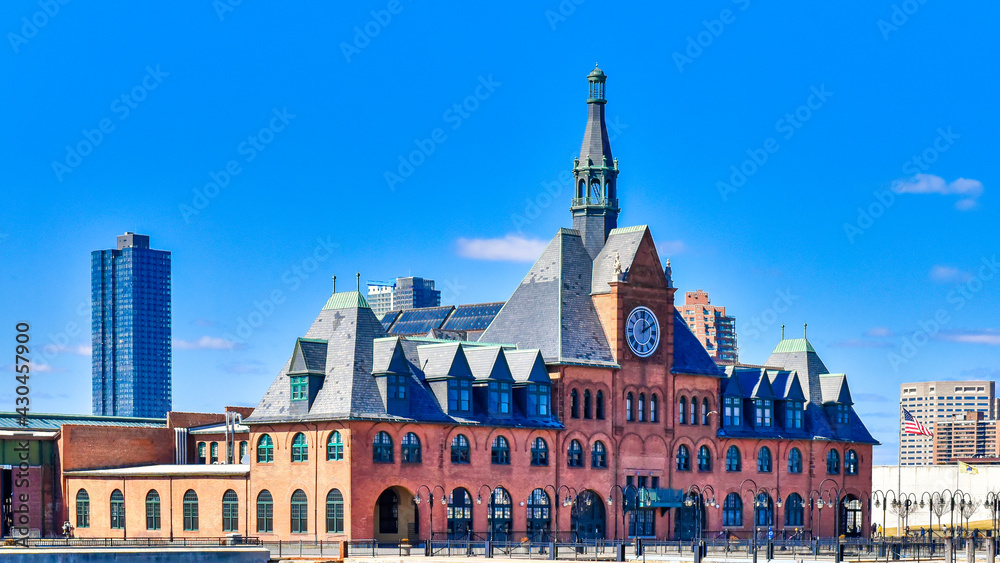 Fototapeta premium The Central Railroad of New Jersey Terminal, also known as Communipaw Terminal and Jersey City Terminal