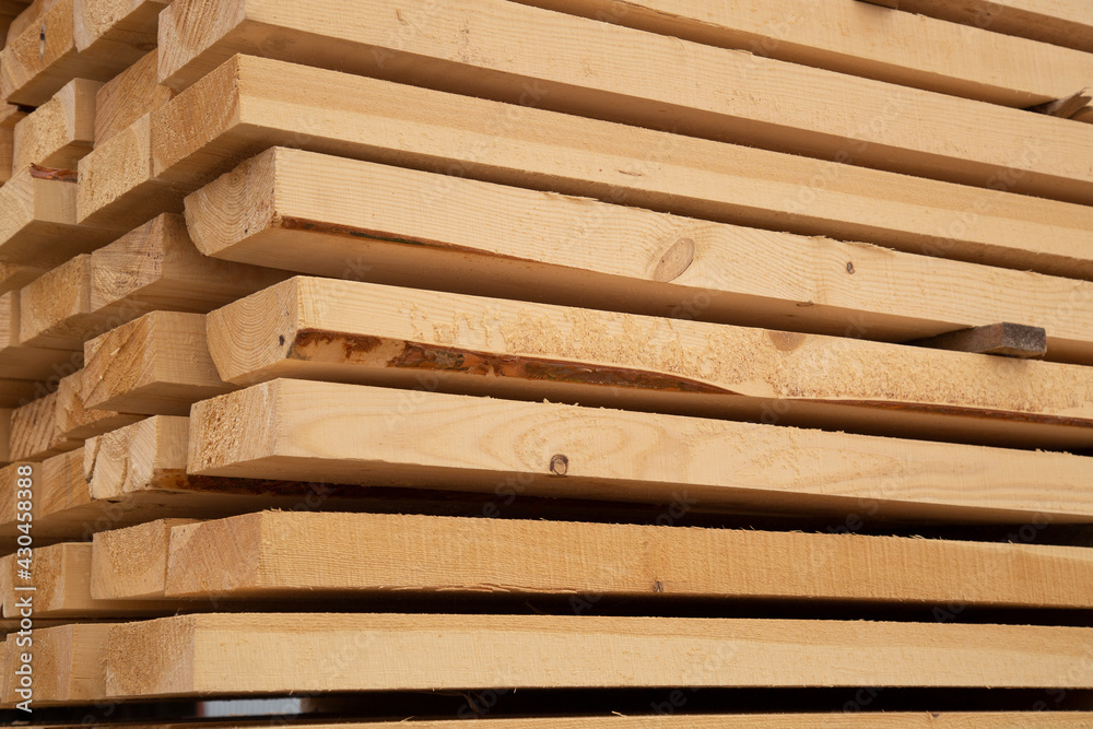 Edged boards.Building material.The material is made of wood. Edged boards.Building material.The material is made of wood.