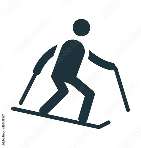 Skiing Vector Icon