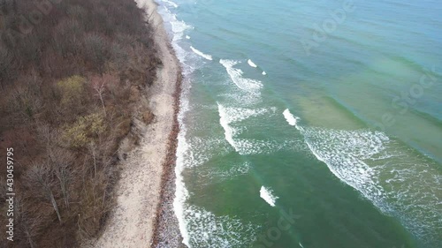 calm sea on the beach in Rozewie