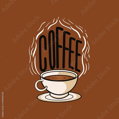 coffee time cup with espresso caffeine lovers