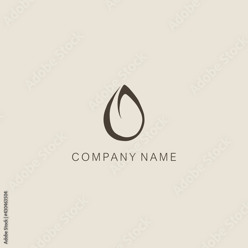 Simple, minimalistic, stylized flower bud or blob symbol - logo, consisting of one element. Made with a line.