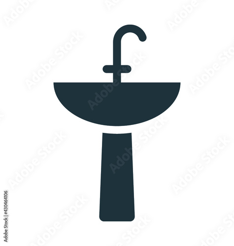 Wash Basin Vector Icon 