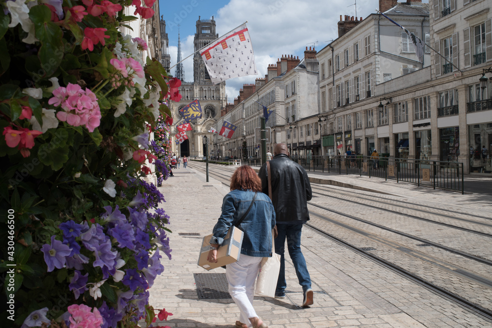 people and flowers in Orlean, France