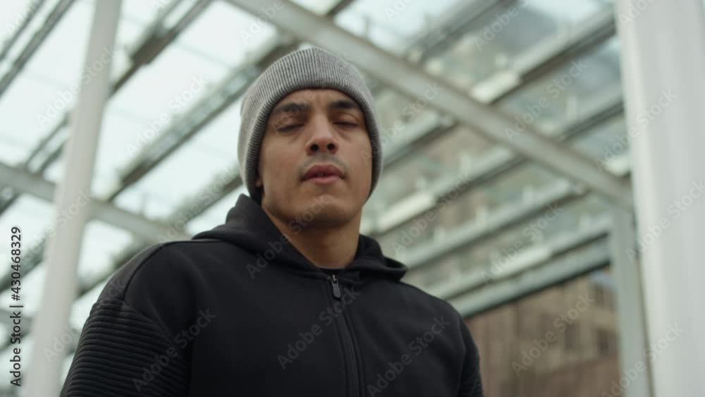 Portrait of a handsome Latino athlete in the city Portrait of a handsome Latino athlete in the city