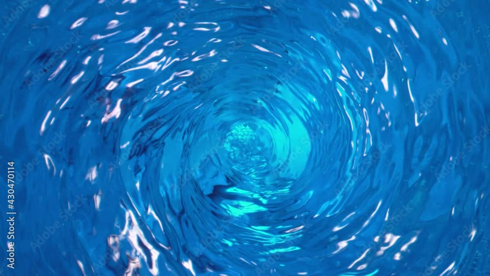 Super Slow Motion Shot of Water Whirl at 1000 fps. Camera Moving Outwards by Slider.