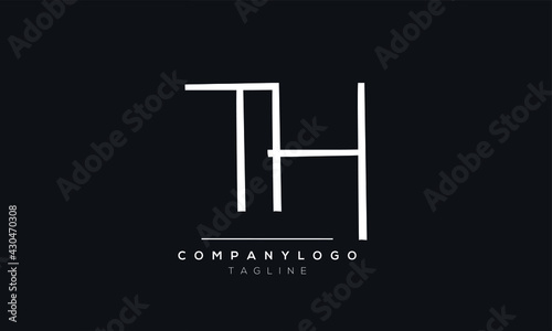 Abstract Letter Initial TH HT Vector Logo Design Template