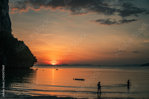 Sunset in the sea photo