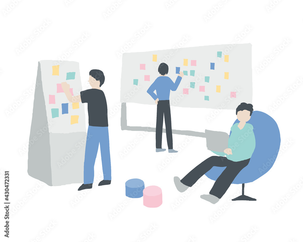 ブレインストーミングで会議中のサラリーマン Office worker in a meeting at brainstorming ブレインストーミングで会議中のサラリーマン Office worker in a meeting at brainstorming