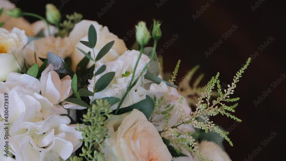 Cool fresh flowers to decorate the indoor space on the holiday. Close-up shootin