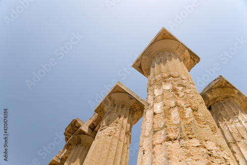 Columns of an ancient temple in Selinunte (Sicily)