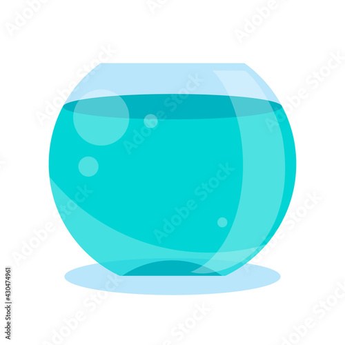 Fish bowl, aquarium or fish tank cartoon vector illustration