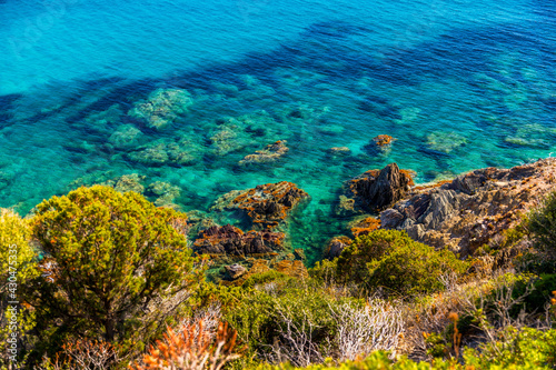 Spiaggia di Bega sa Canna (Porto Flavia) beach close to Porto Flavia, Sardinia, Italy.