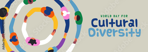 Cultural Diversity people friend round banner