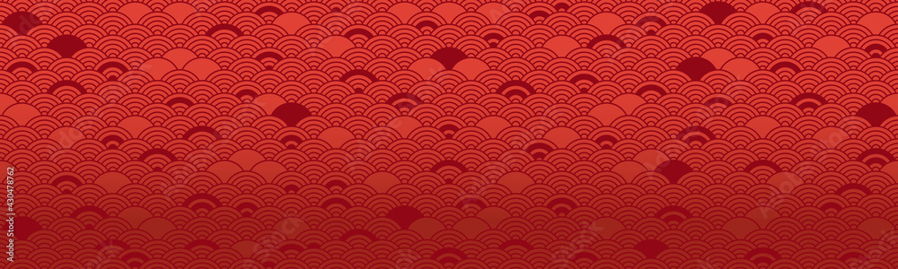 Red chinese seamless pattern, oriental background. Vector illustration