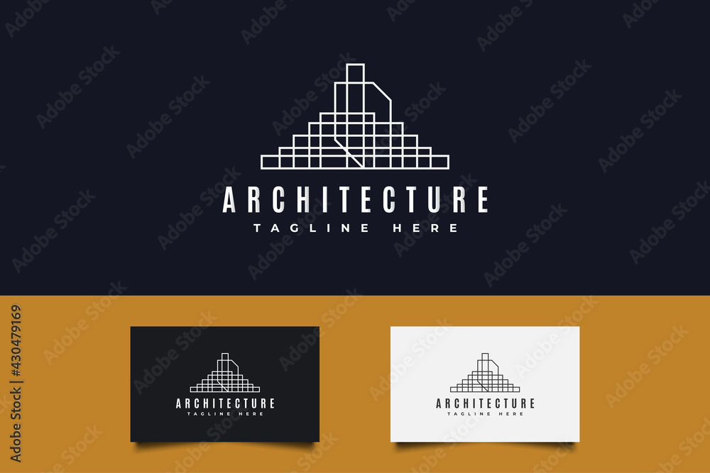 Abstract Real Estate Logo in Line Style. Construction, Architecture or Building Logo Design Template