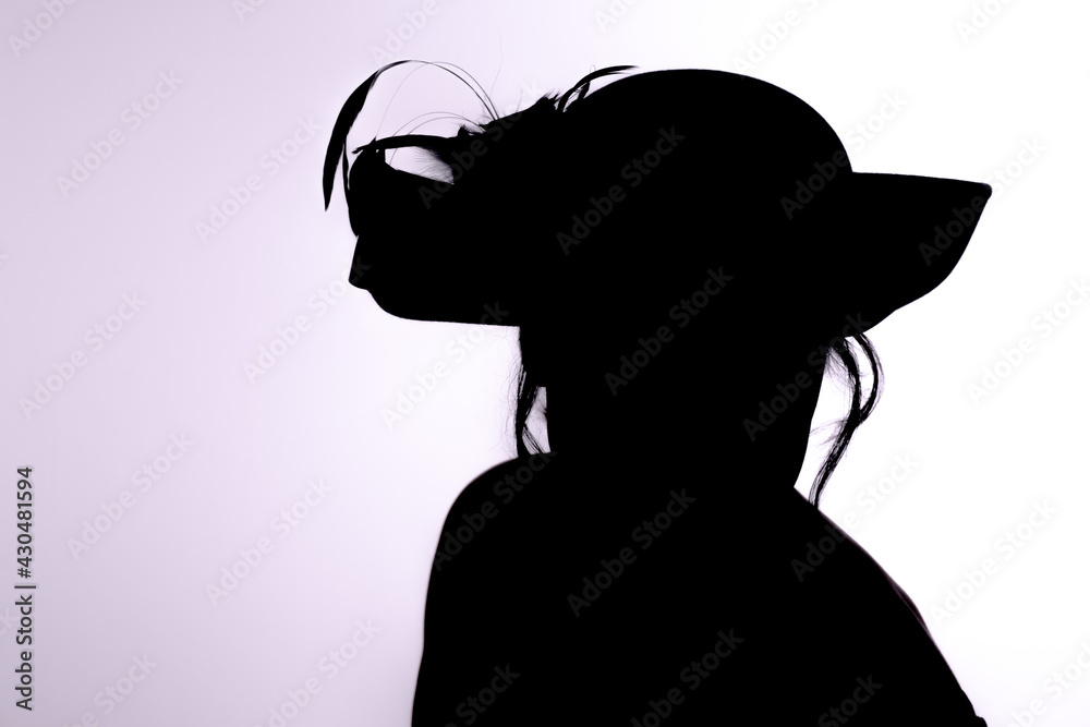 Silhouette of Woman in Hat