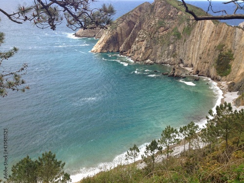 view of the sea from the beach  Playa de Silencio  Spain