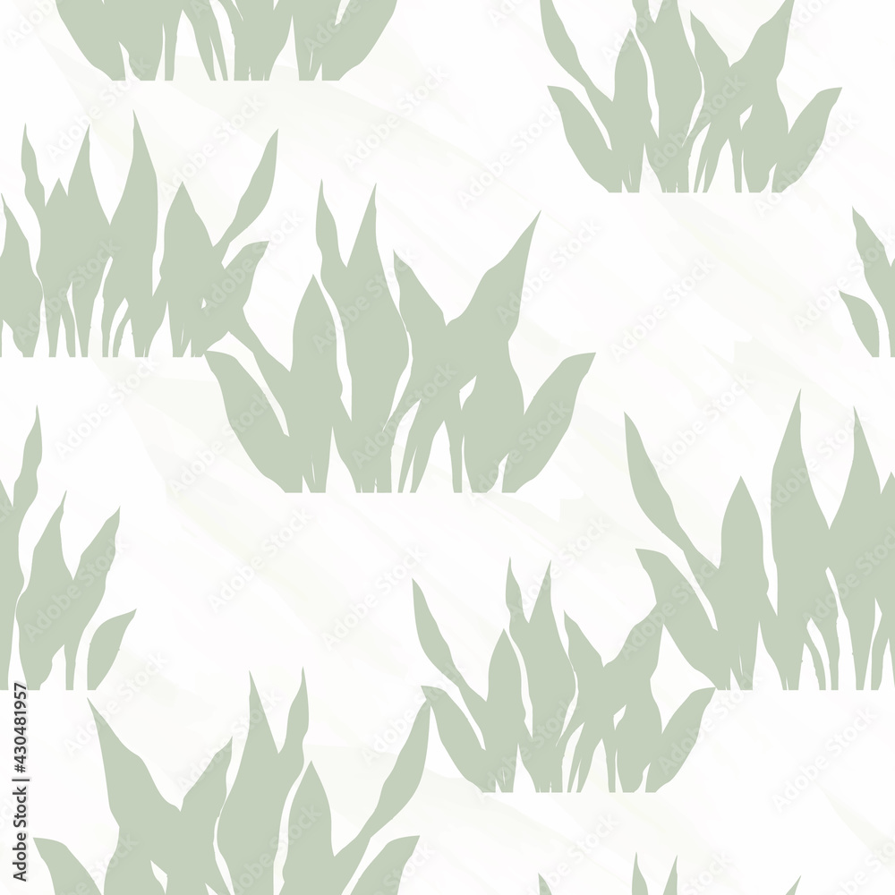 Obraz premium Abstract seamless pattern with leaves. Vector background for various surface. Trendy hand drawn textures.