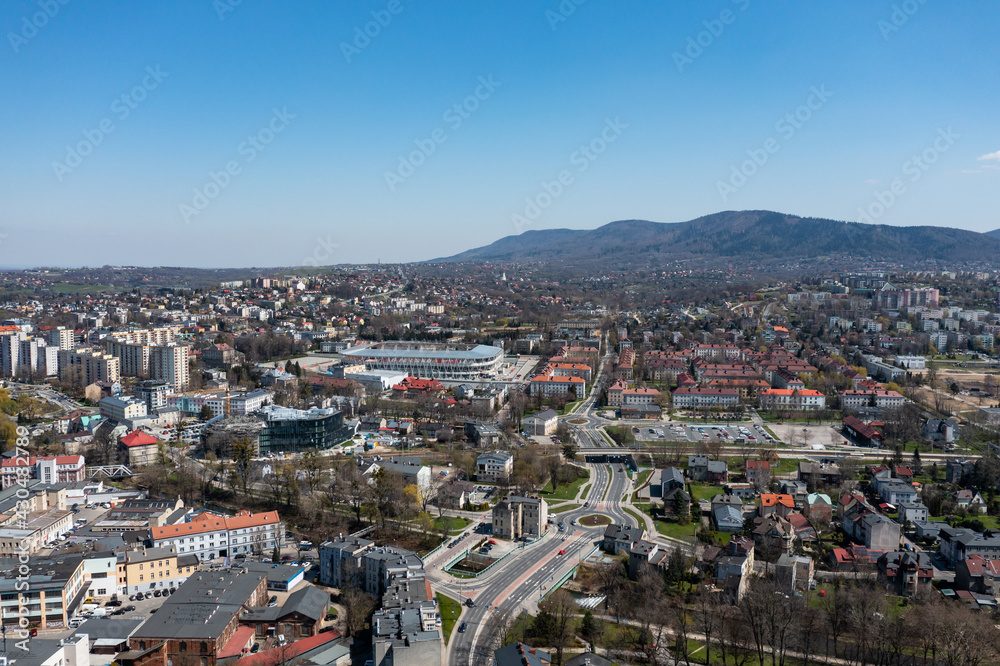 view of the city from above