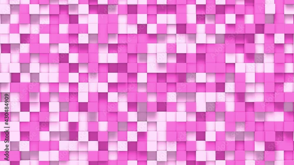 Pink small box cube random geometric background. Abstract square pixel mosaic illustration. Land block background. Fantasy fractal design. Digital art. 3d animation loop of 4K Pink small box cube random geometric background. Abstract square pixel mosaic illustration. Land block background. Fantasy fractal design. Digital art. 3d animation loop of 4K